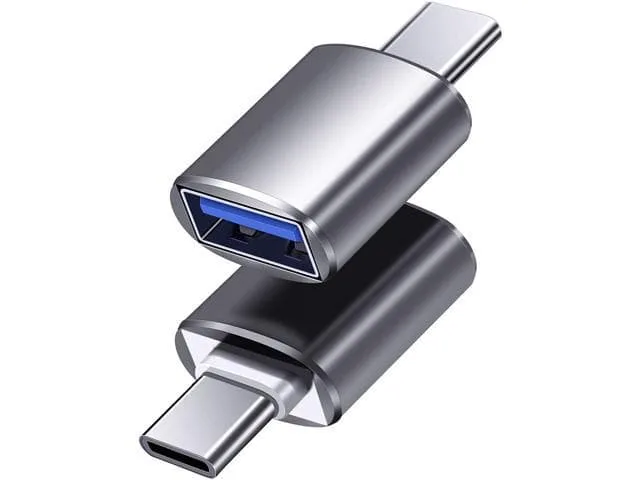 WISDUM WISDUM USB-C to USB-A Adapter 2 Pack Silver — product photo