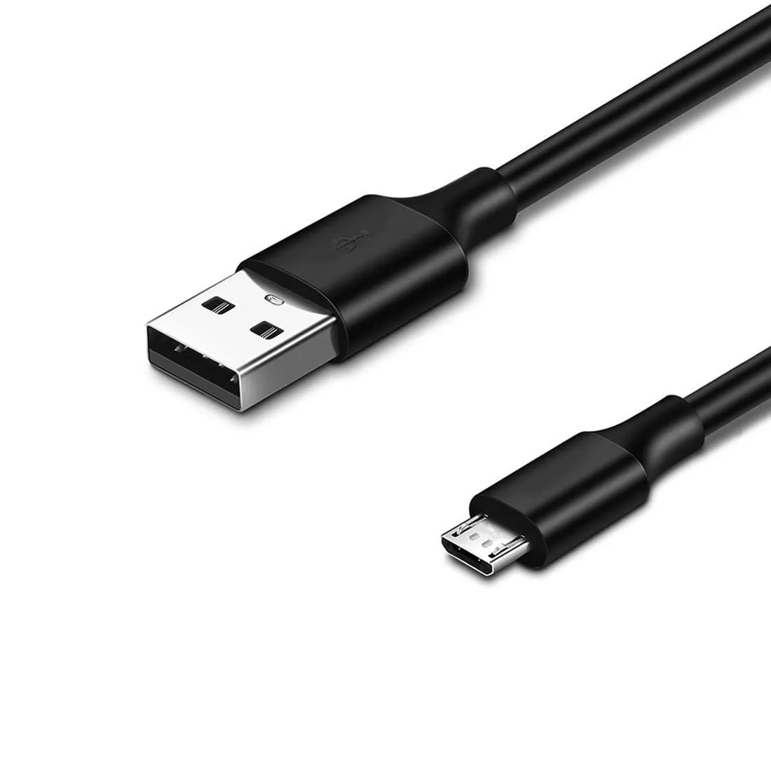 Orange micro-USB cable with USB-A plug, 3.3 ft long