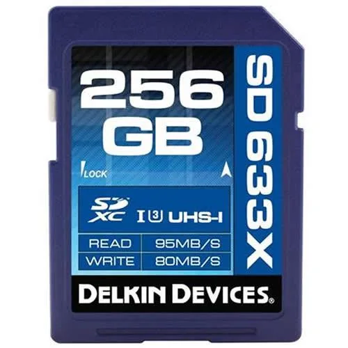 Delkin Delkin SDXC 256GB 633x U3 Class 10 r95MB/s w80MB/s — product photo