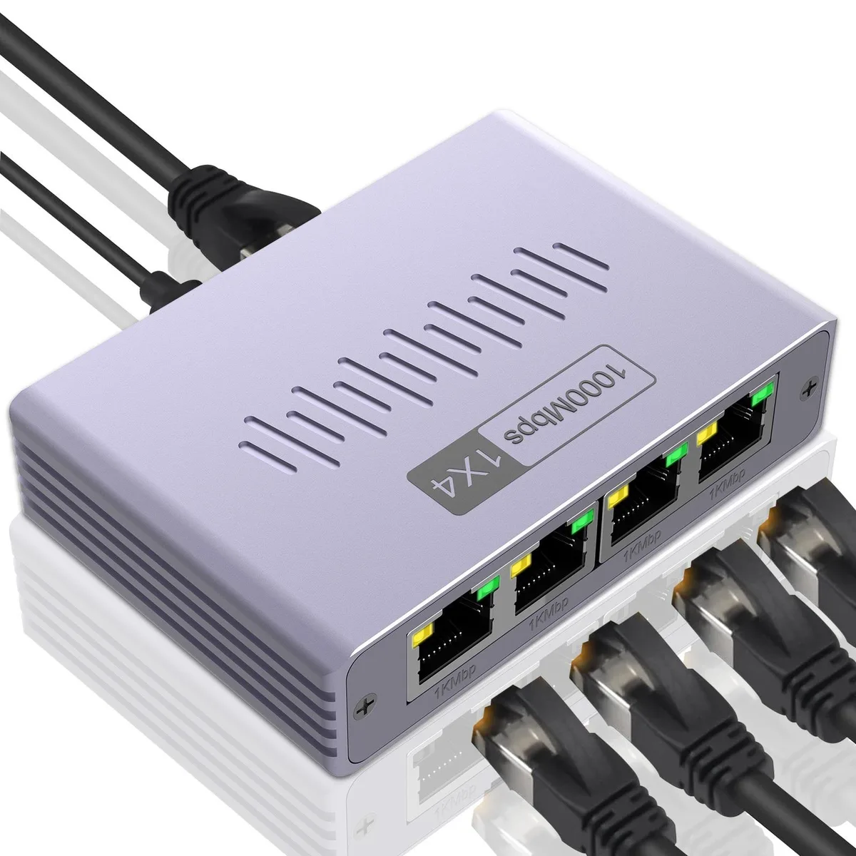Duomigo Duomigo Gigabit Ethernet Splitter 1 to 4 USB Powered network connector — product photo