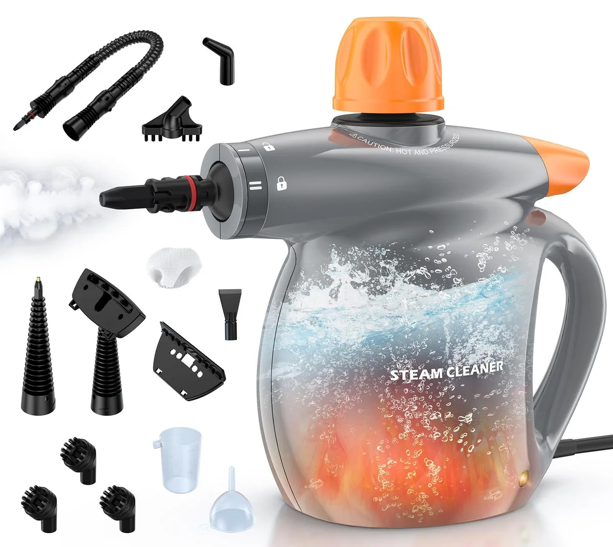  Hamilton Beach LABIGO Handheld Steam Cleaner 13pcs 350ml 1050W White — product photo