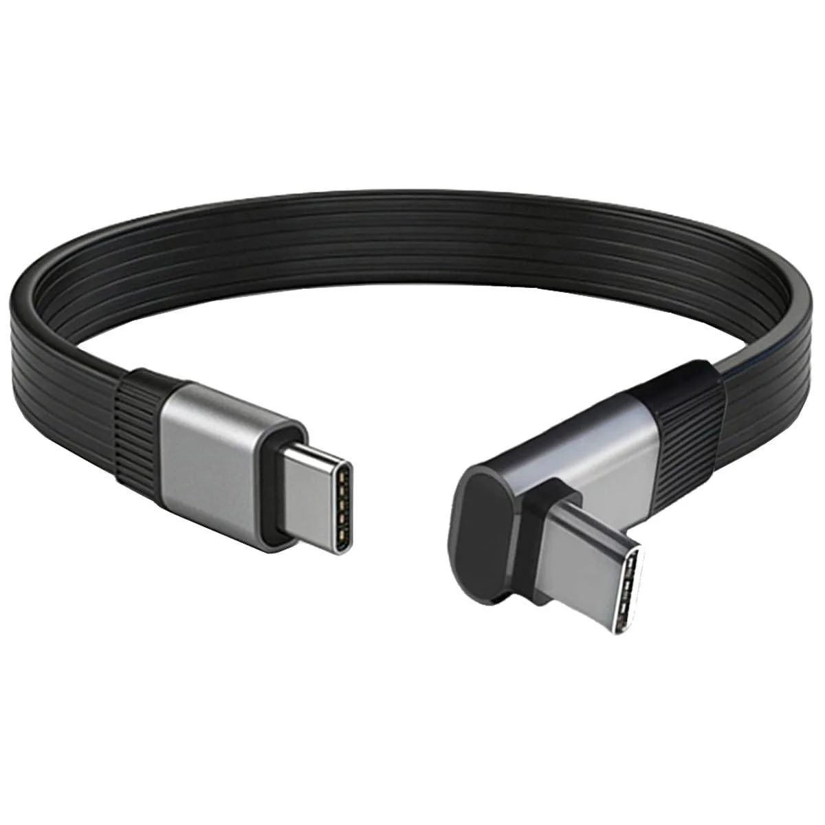 Fervit Fervit USB5.0 80Gbps 240W 16K 8K 5K Flat Slim FPC Male to Male Extension Cable Up Angled 90 Degree 20cm — product photo