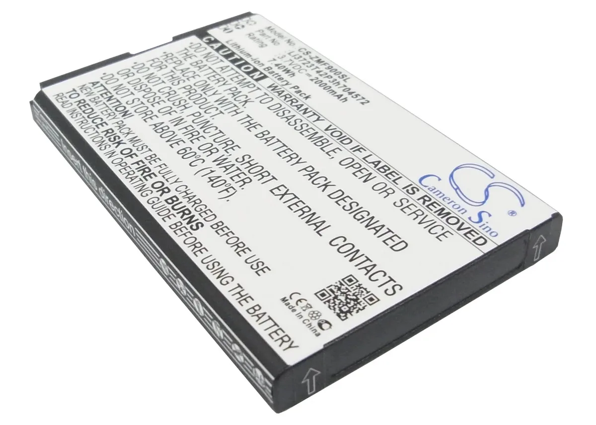 Rectangular replacement battery pack with label for Falcon devices