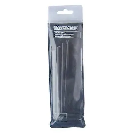 Eight long L-shaped SAE hex keys in black oxide finish with pouch