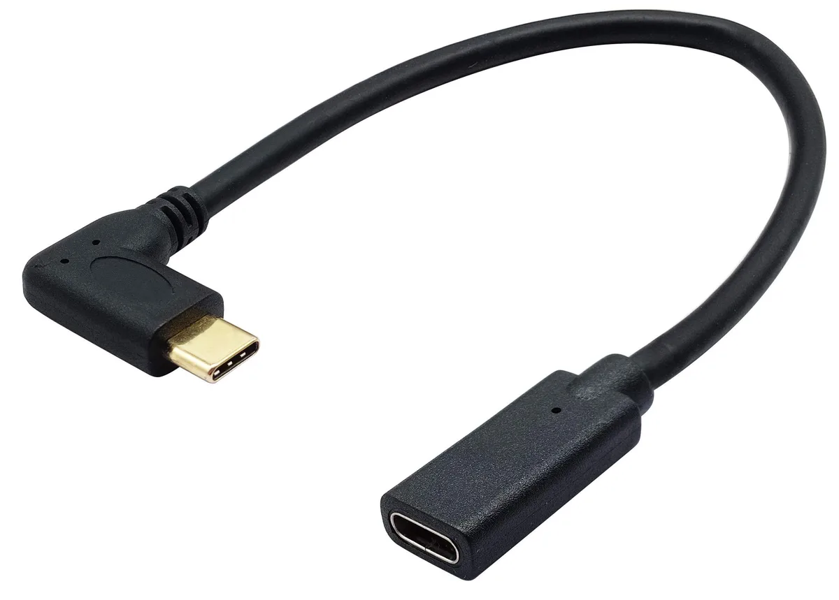 BUCIER BUCIER 90° USB 3.1 Type-C Male-Female Gen 2 10Gbps 20cm — product photo