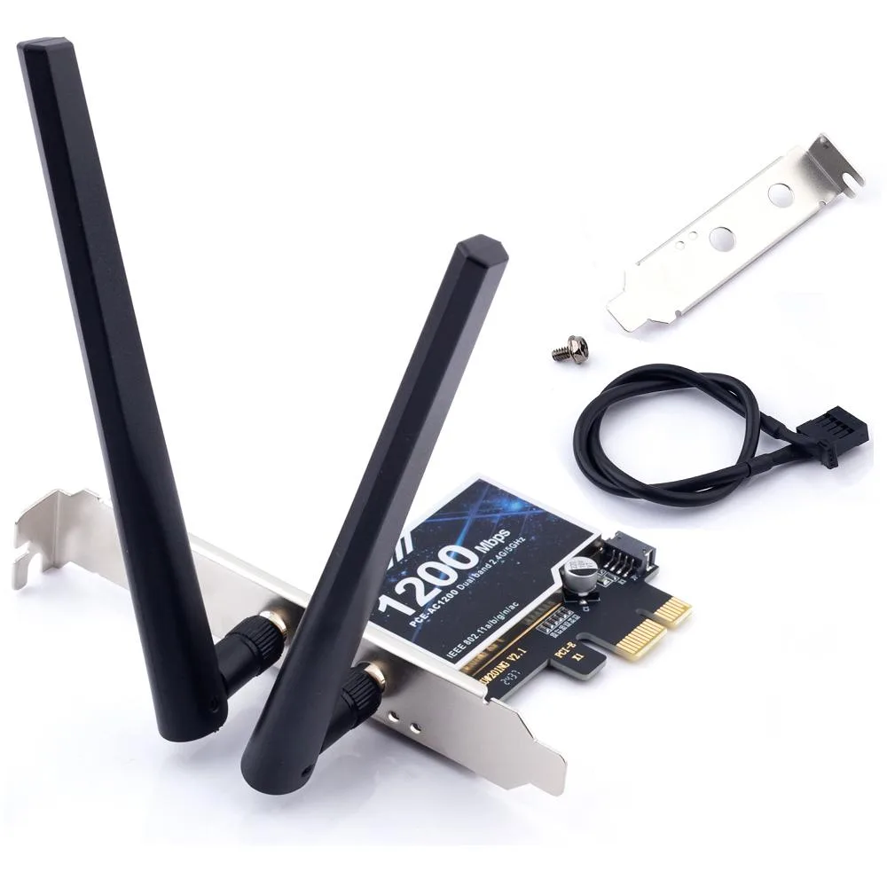 DERAPID DERAPID PCE-AC1200 PCIe Wi-Fi 5 adapter with Bluetooth 4.0 — product photo