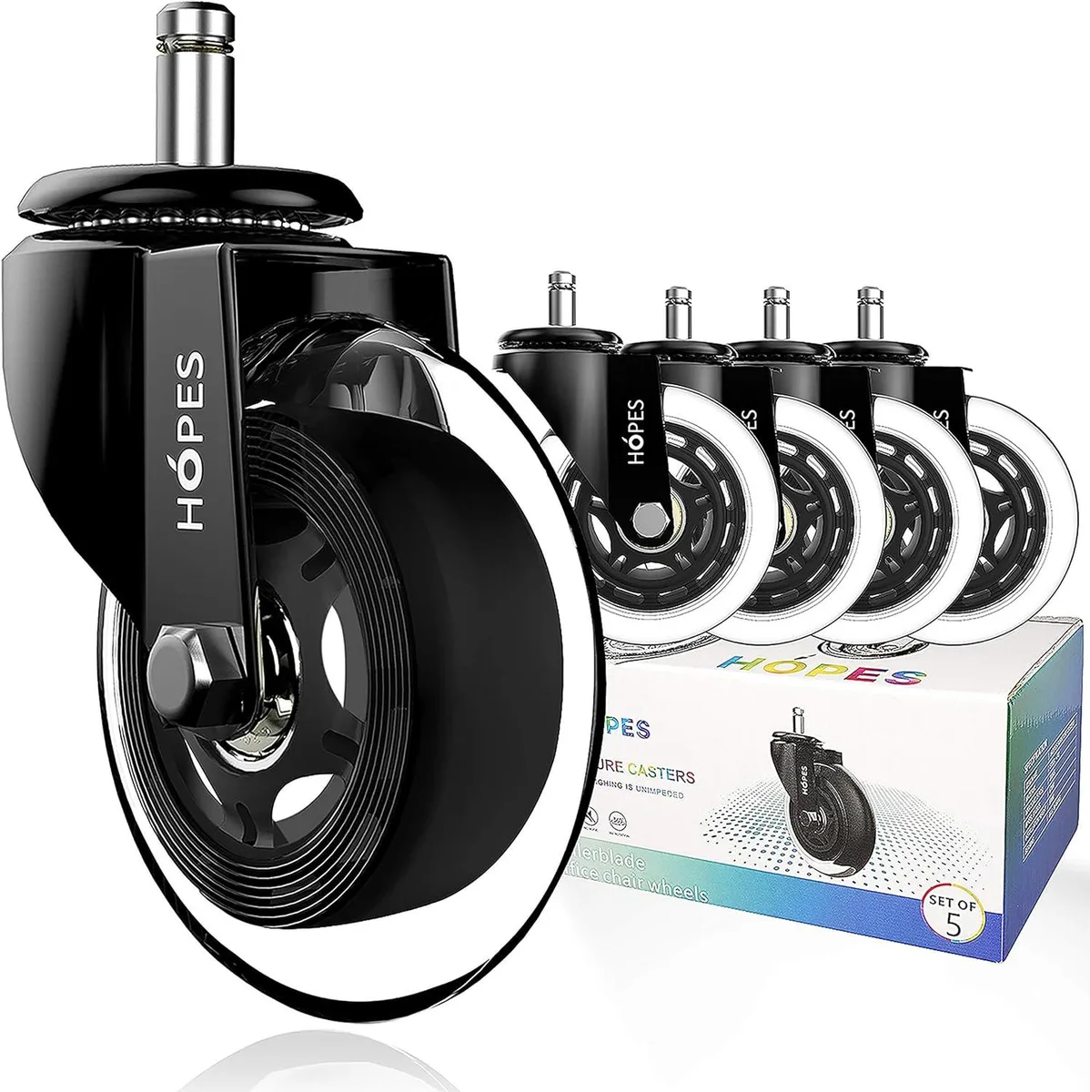 BFKK BFKK Rollerblade Chair Caster Wheels Set of 5 650lbs — product photo