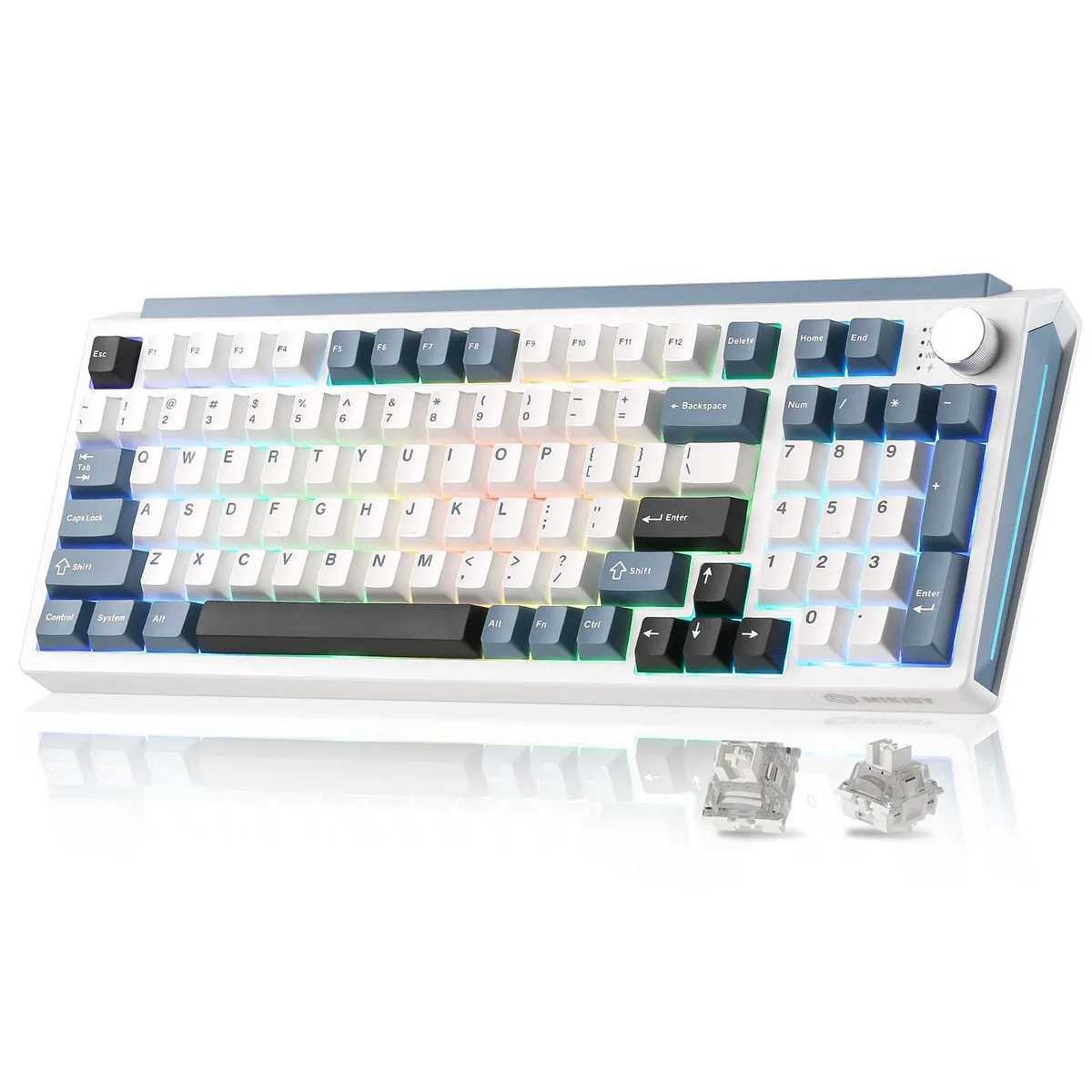  Redragon K98 Wireless Mechanical Gaming Keyboard White Blue Milk V2 Switch — product photo