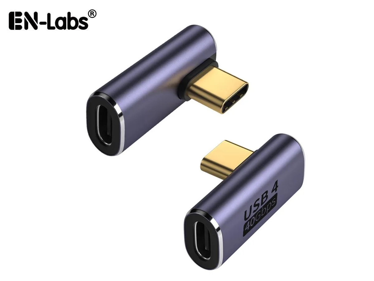 EN-Labs EN-Labs USB 4.0 Type-C Side Angled Adapter 40Gbps 2 Pack — product photo