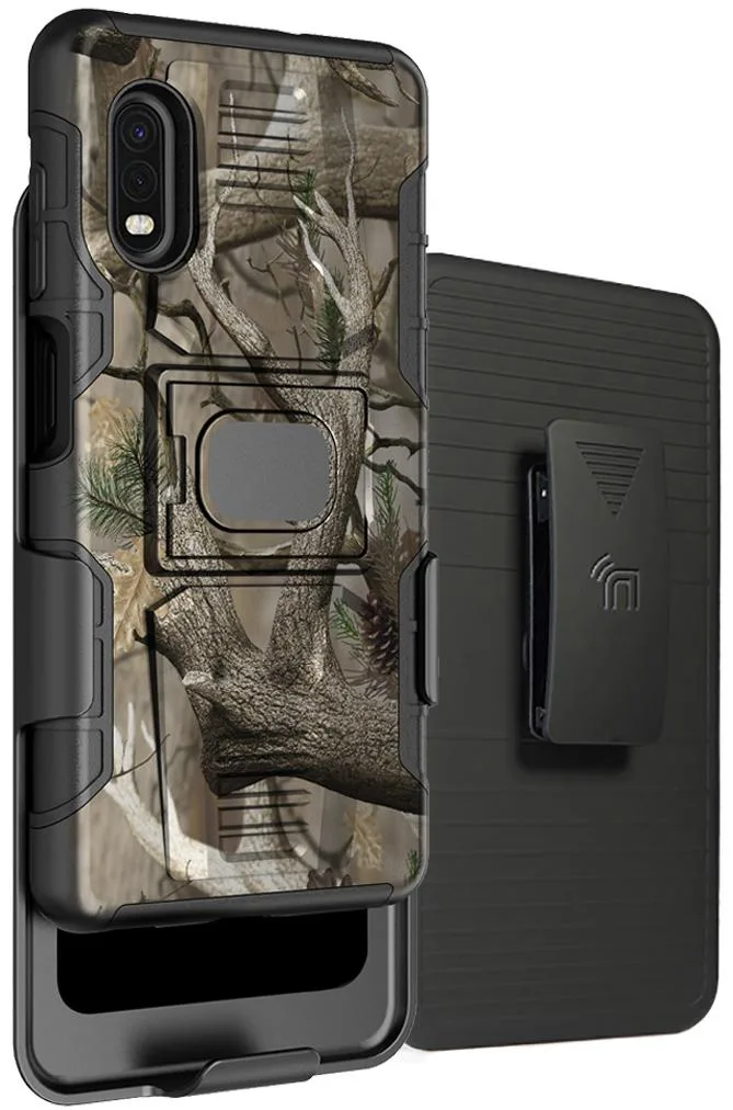 Nakedcellphone Nakedcellphone Magnetic Grip Ring Stand Case + Belt Clip Holster Combo for Samsung Galaxy XCover Pro SM-G715 — product photo