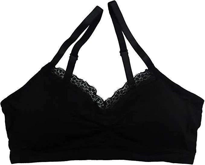 Coobie Coobie Seamless V-Neck Lace Bra Black — product photo