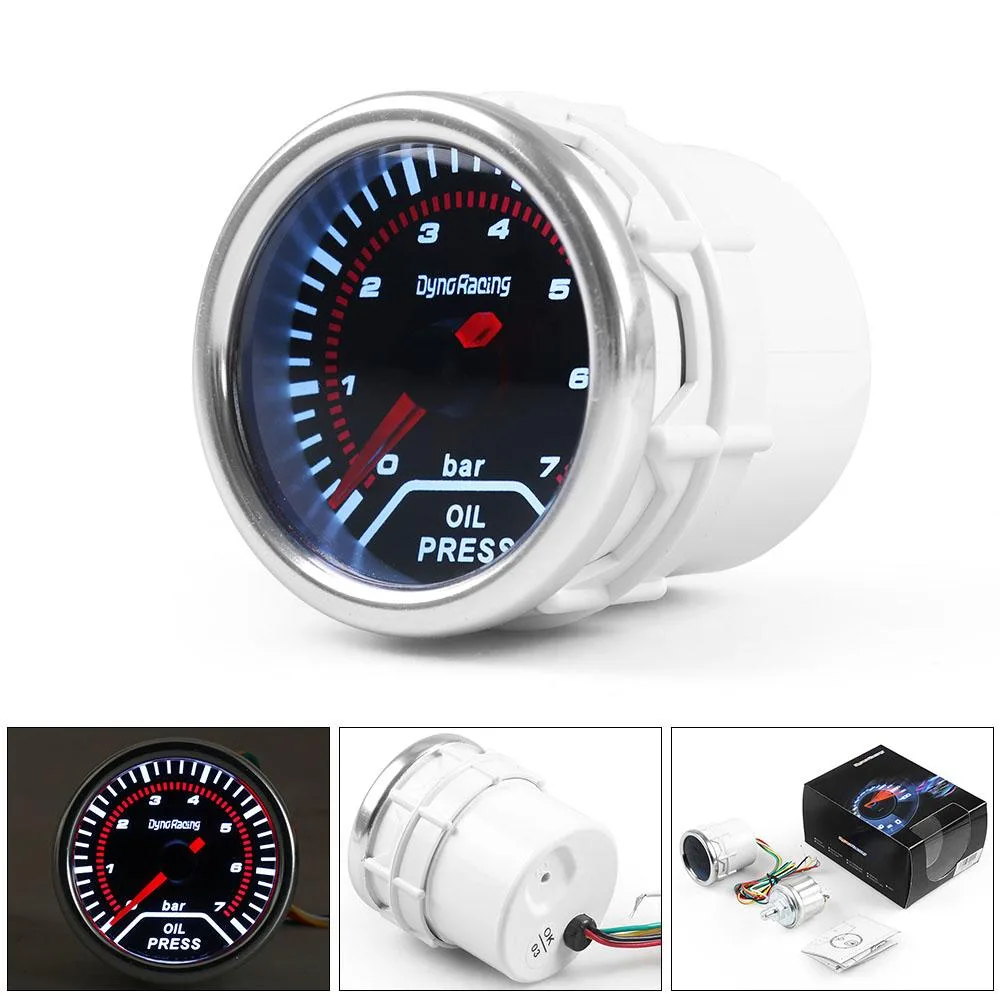 Dyno Racing Dyno Racing 52mm Oil Pressure Gauge 0-7 bar Smoke Lens — product photo