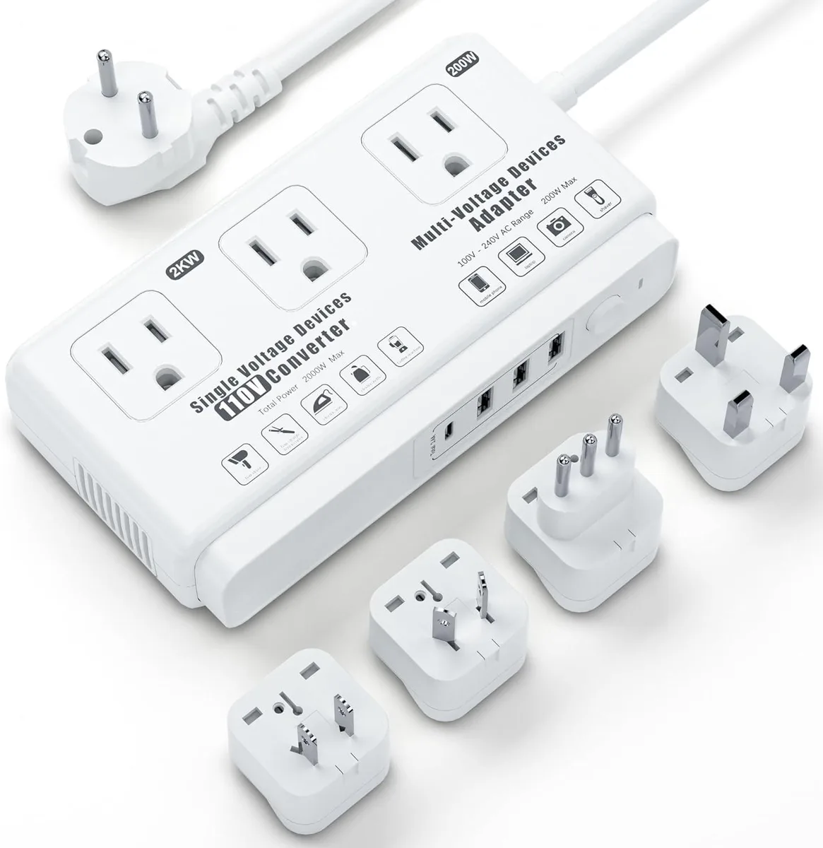 BFKK BFKK 220v to 110v Travel Voltage Converter 2000W — product photo
