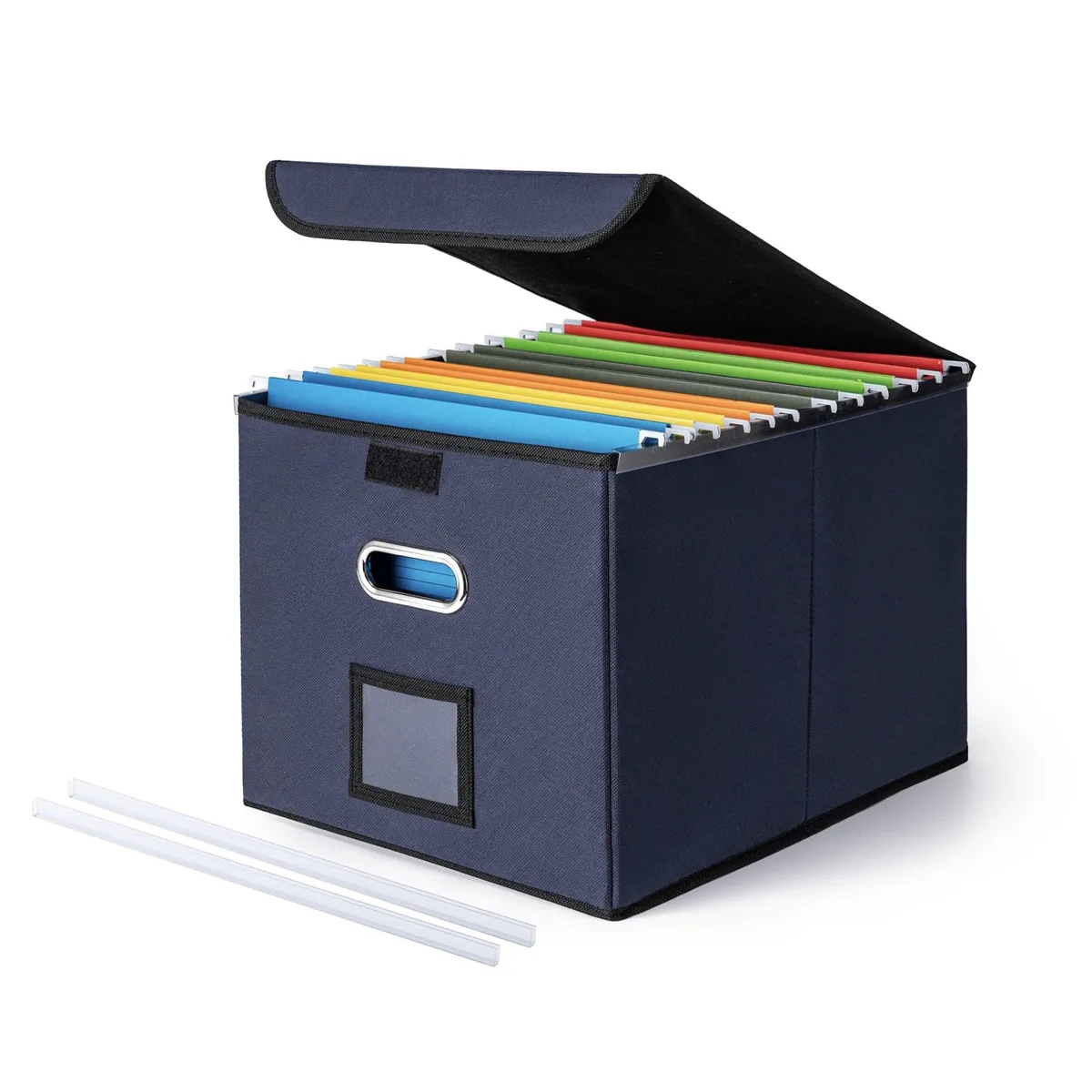 Samsill File Organizer Box Navy Blue 14.9 x 12.6 x 10.8 in storage — product photo