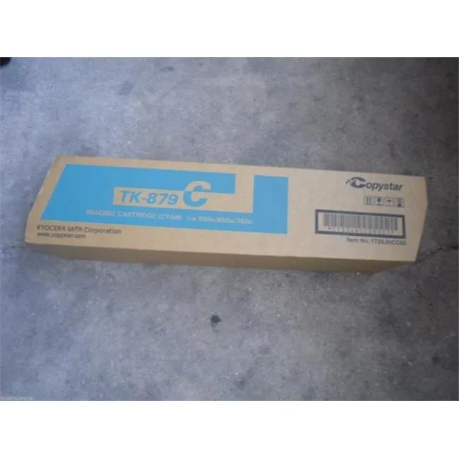 Cyan toner cartridge in rectangular box
