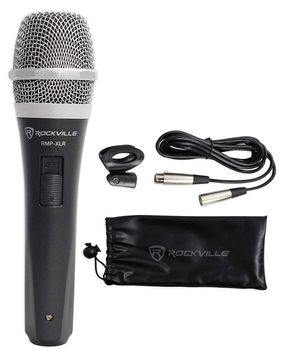  Rockville RMP-XLR Dynamic Cardioid Microphone Black 10ft XLR Cable — product photo
