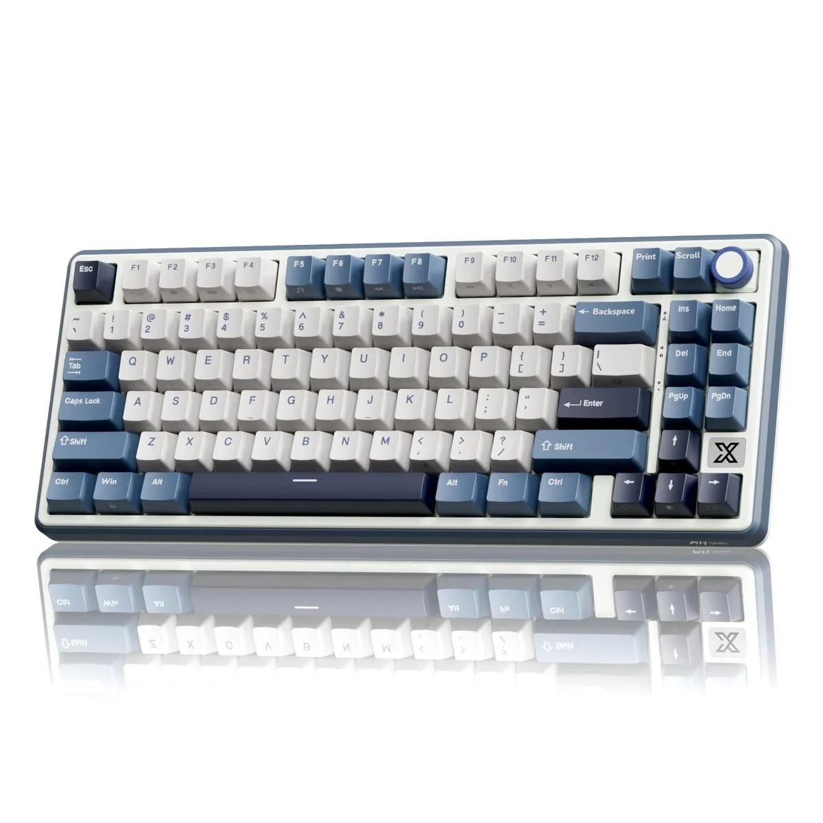 GE RK X87 75% Gasket Wireless Gaming Keyboard Blue Tactile Beige Switch — product photo