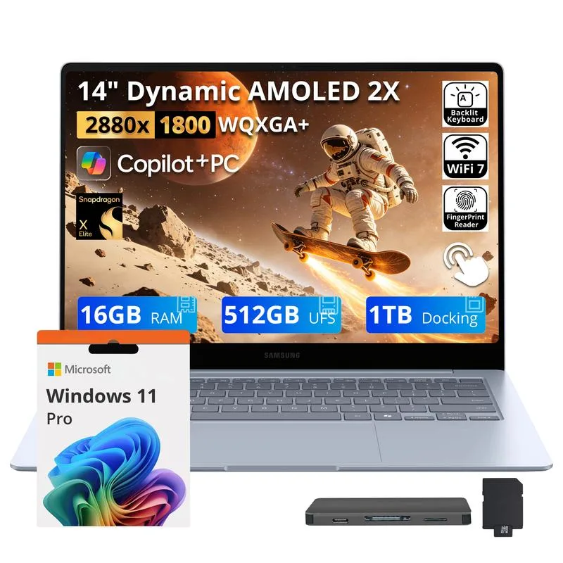 SAMSUNG SAMSUNG Galaxy Book4 Edge 14" AMOLED Touch Snapdragon X Elite 12-core 3.4GHz 16GB 1.5TB Blue — product photo