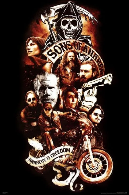 Sons of Anarchy collage poster print 22 by 34 inches on heavy stock paper