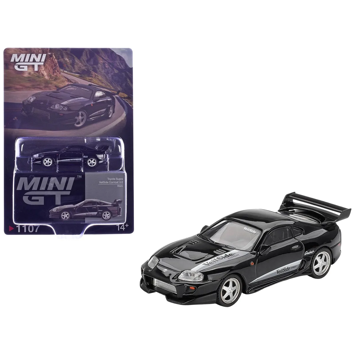 True True Toyota Supra VeilSide Combat V-II Black Limited Edition 1/64 Diecast Hobby Collectible — product photo