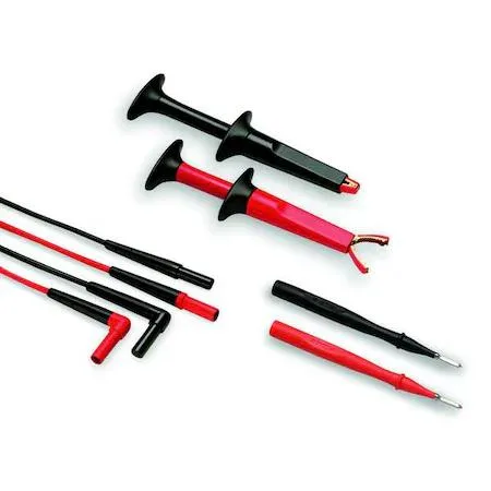 Fluke TL223 test lead kit with probes and alligator clips in red and black silicone insulation