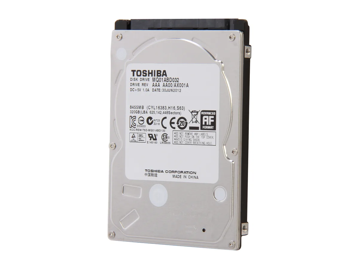 Toshiba Toshiba MQ01ABD032 320GB 5400 RPM laptop hard drive — product photo