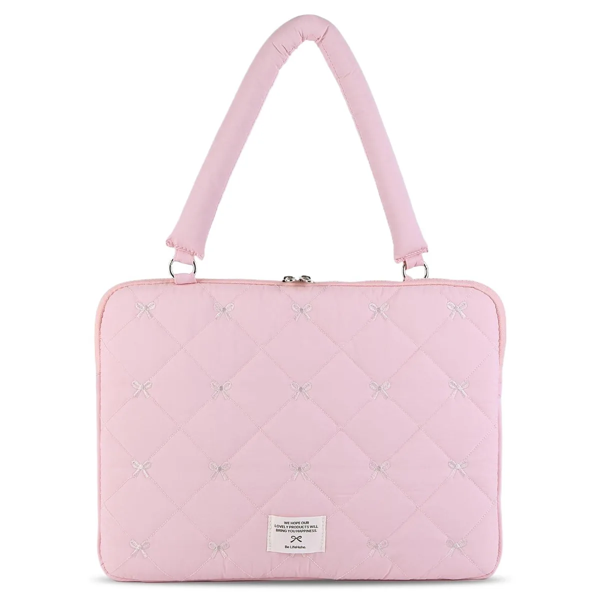  Cute Bow Laptop Case Coquette Puffy Sleeve Pink 13-14inch — product photo