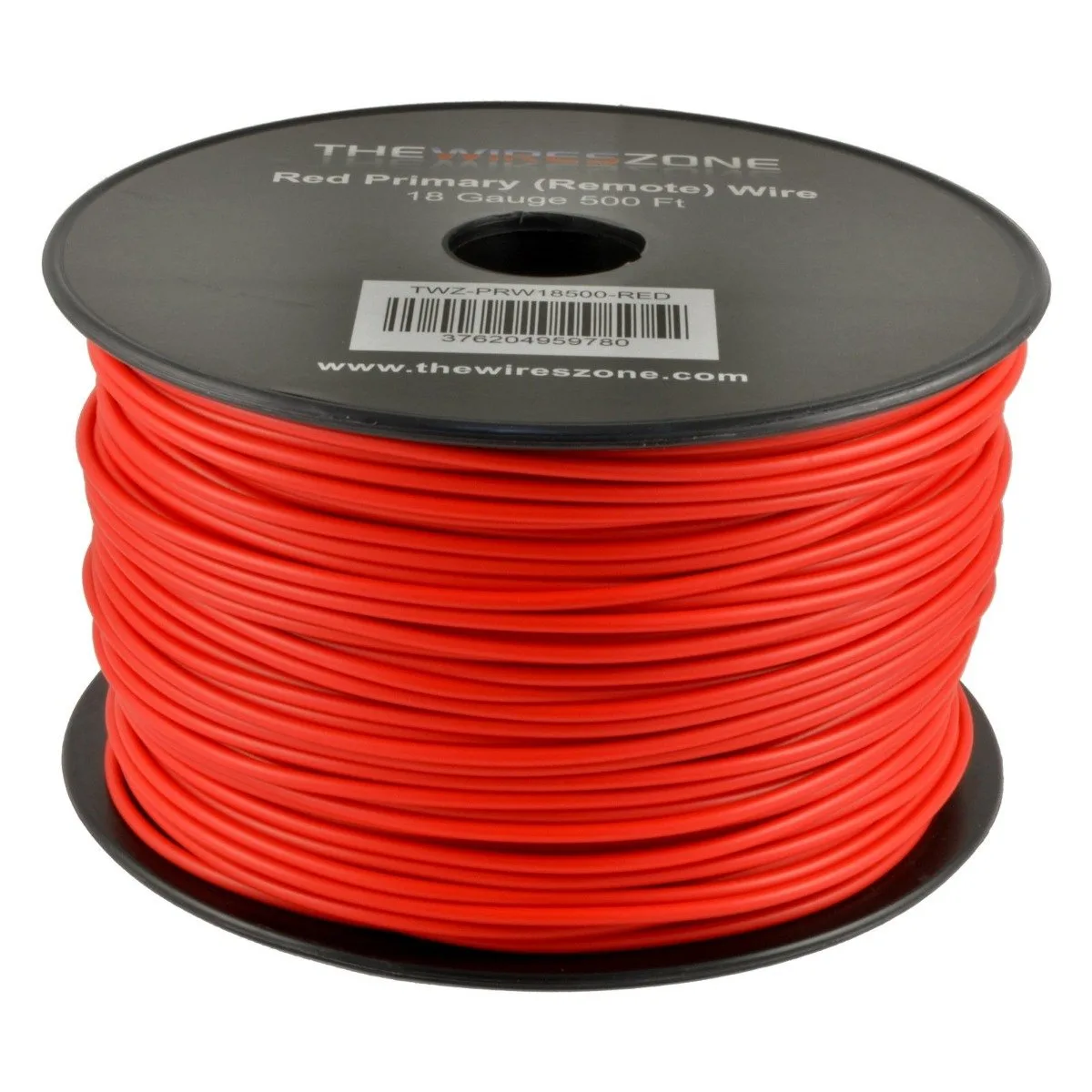 The Wires Zone The Wires Zone PRW18500-RED 18 AWG CCA 500 ft amplifier wire — product photo