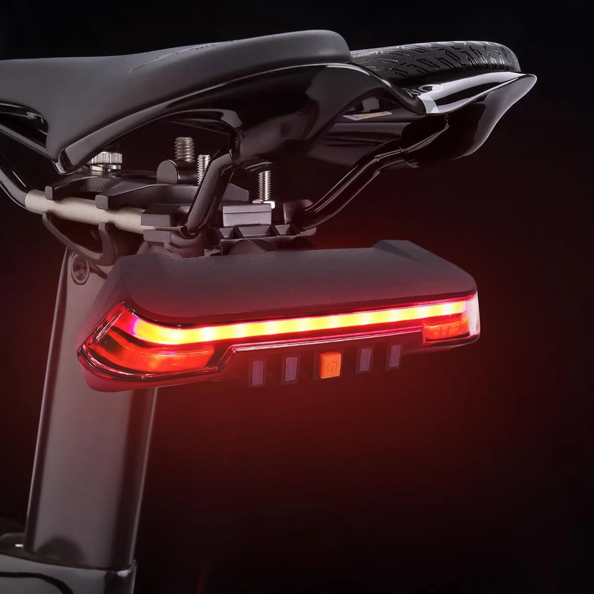  Hollywood Racks Smart Bike Tail Light with Turn Signals Silver 2000mAh 60-120 lumens — product photo