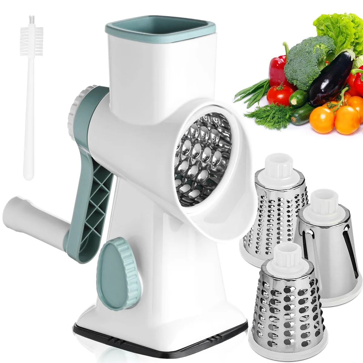  HansGo Rotary Cheese Grater Hand Crank WhiteBlue — product photo