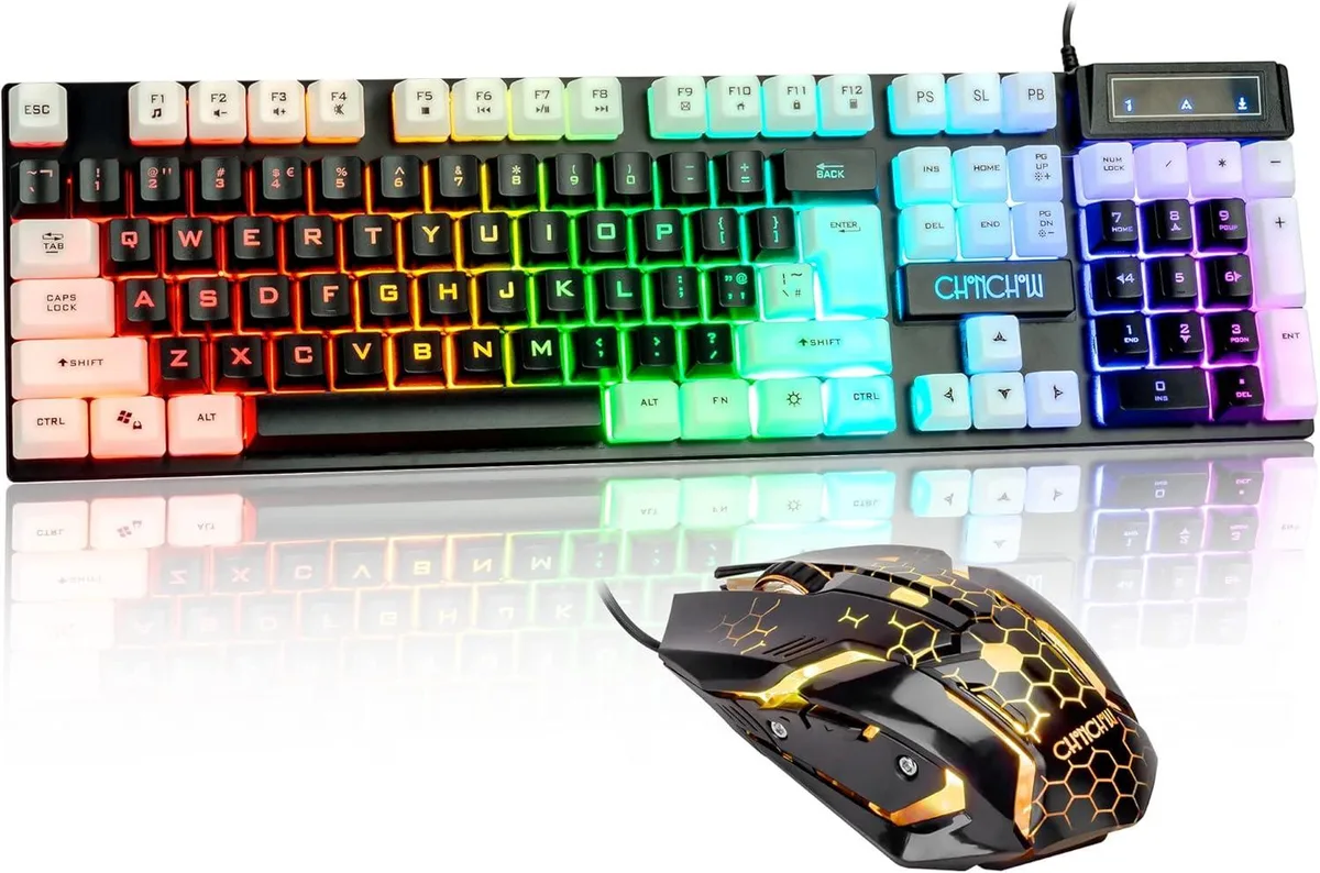 BFKK BFKK Gaming Keyboard and Mouse Combo Full Size RGB 19 Anti-Collision Keys 4 DPI Levels 1200 1800 2400 3600 — product photo