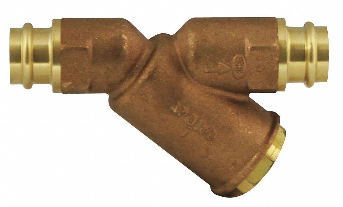 Bronze Y strainer with press ends and stainless screen