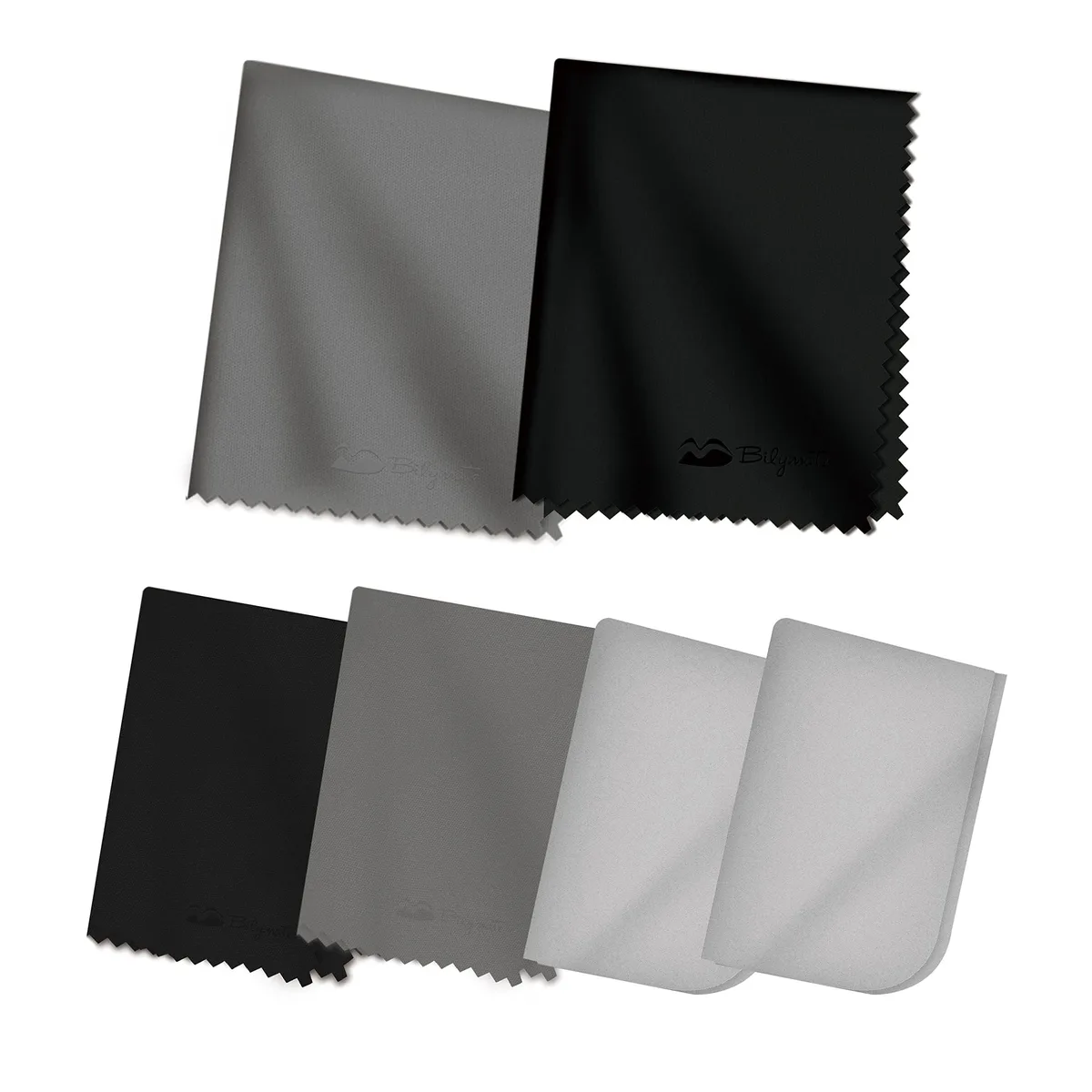  Bilymate Microfiber Cleaning Cloth 6 Pack Lint Free Ultra Absorbent Reusable Anti Fog Grey Black — product photo
