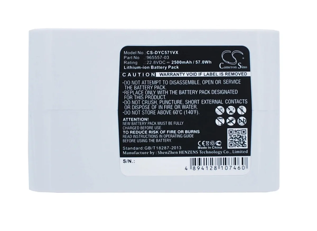 Cameron Sino rectangular replacement battery pack, dark plastic casing with label and connector
