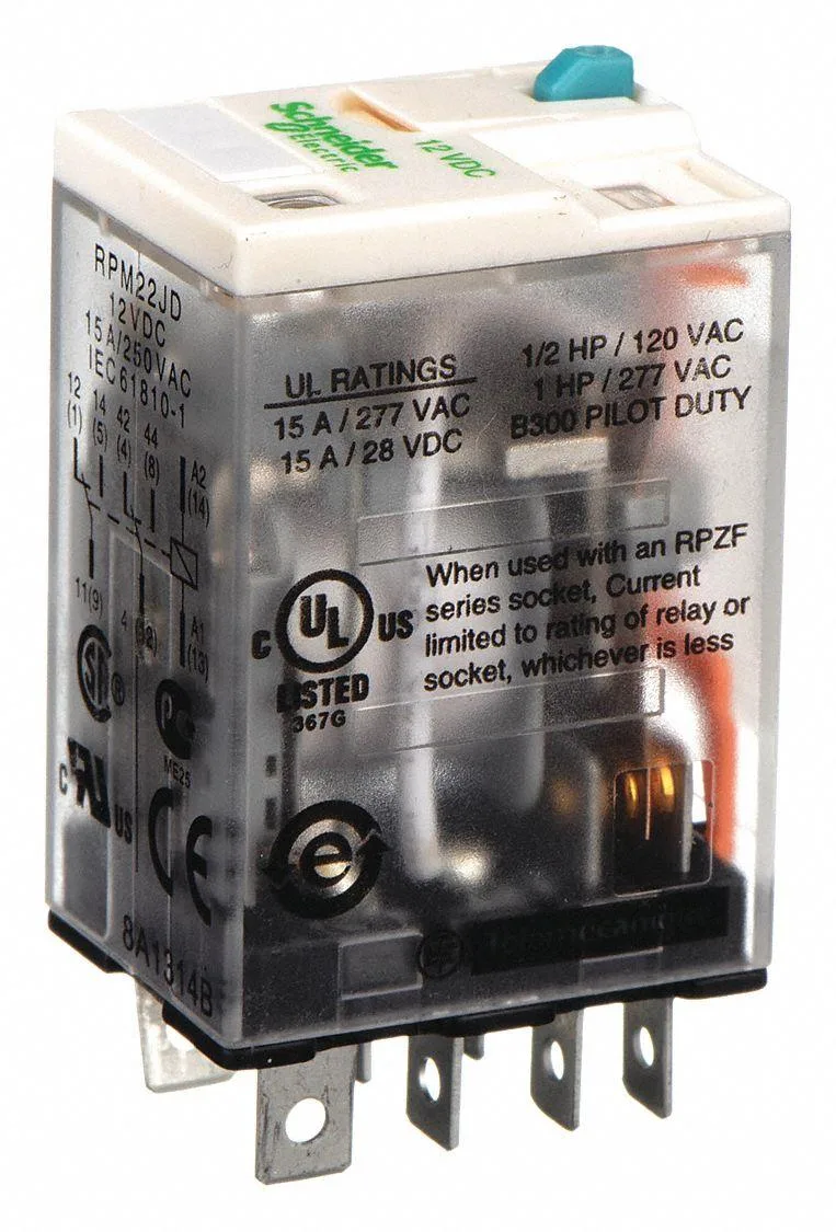 Schneider Electric Schneider Electric RPM22JD 12V DC DPDT 15A 8-pin relay — product photo
