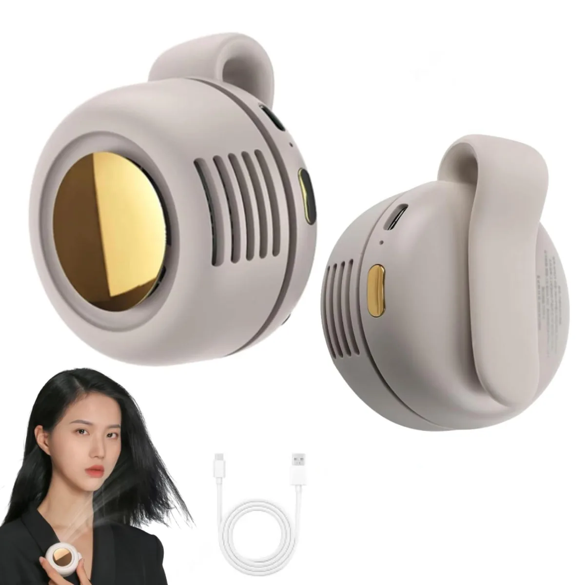 Generic Small Clip Fan White 5100RPM 25dB USB-C 3 Speed Clip-On — product photo