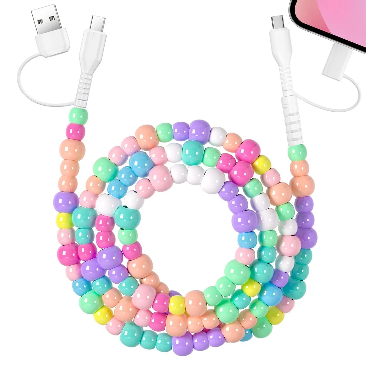 Belkin Samsung Gala 4-in-1 Beaded USB Cable 3.3 ft Orange — product photo