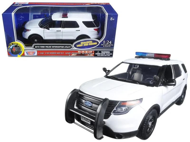 MOTORMAX MOTORMAX 2015 Ford Police Interceptor Utility 1/24 Diecast with Light Bar &amp; 2 Sounds — product photo
