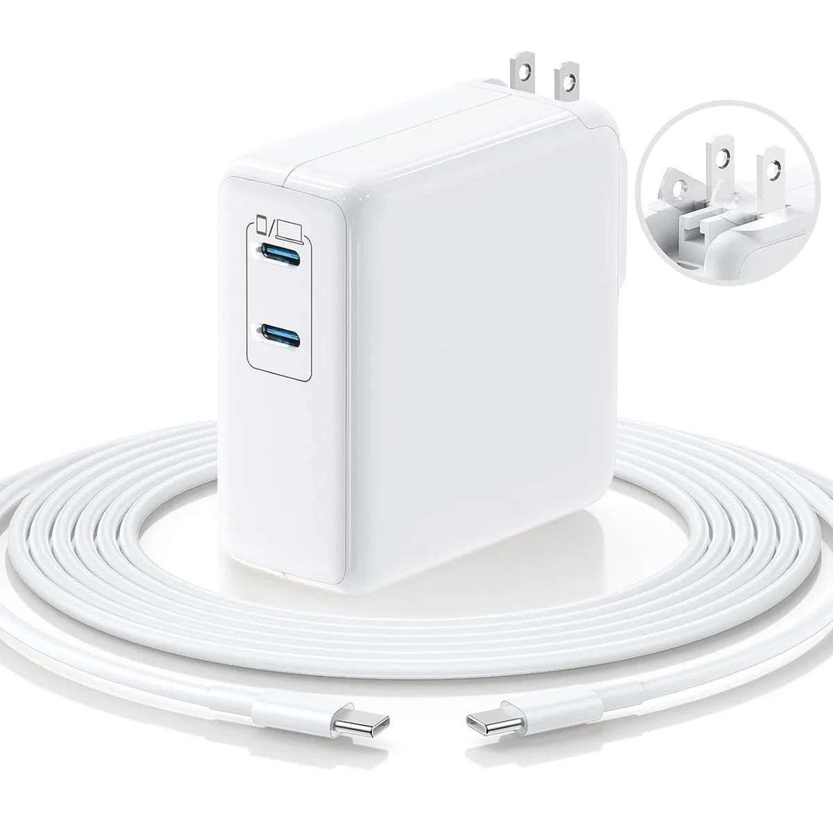  DELL XHD-100W-2C 75W Dual USB-C AC Adapter White — product photo