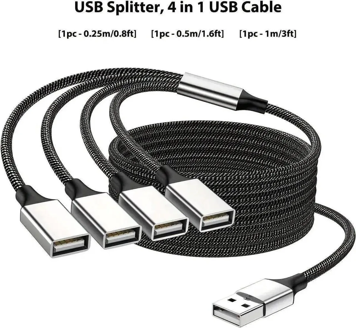 Vszerda Vszerda USB Splitter 1 Male to 4 Female Hub Cable .8 ft — product photo