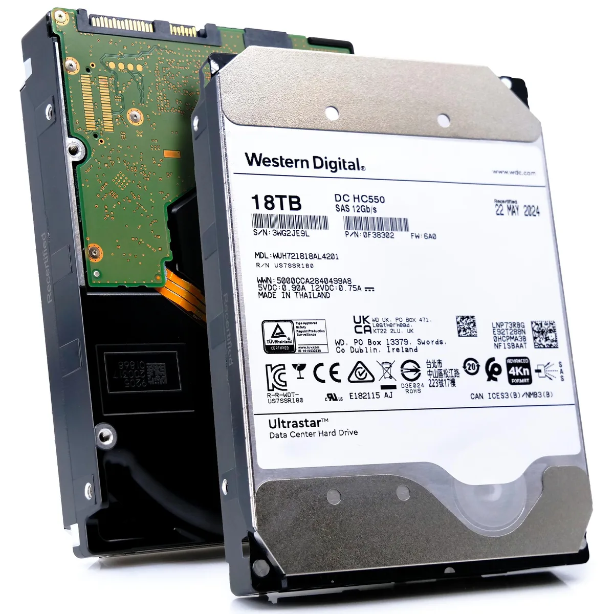 Western Digital Western Digital 0F38302 18TB 7200 RPM SAS 12Gb/s 3.5in internal hard drive — product photo