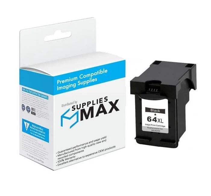 SuppliesMax SuppliesMax HP N9J92AN 64XL Black Inkjet Cartridge 600 Pages — product photo