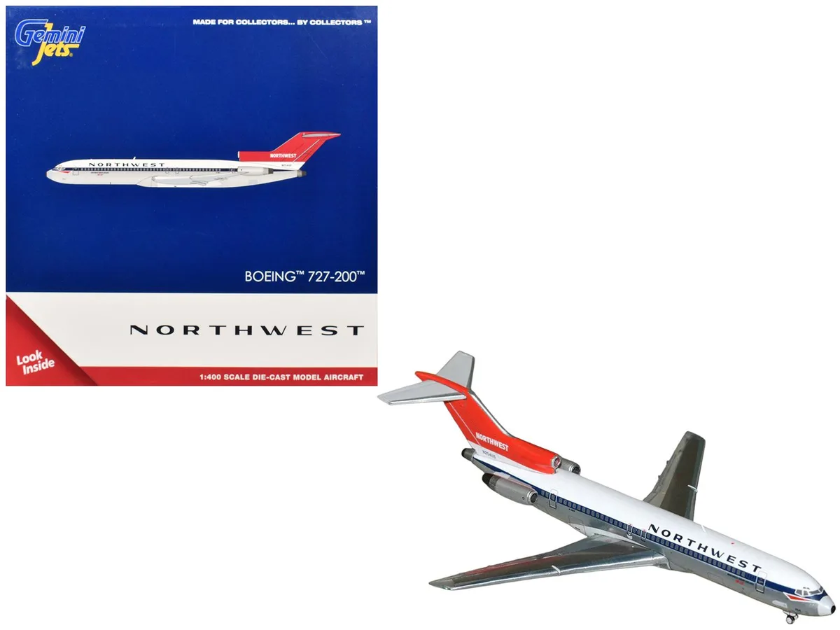 GeminiJets GeminiJets Boeing 727-200 Northwest Airlines N254US 1/400 Diecast Hobby Collectible — product photo