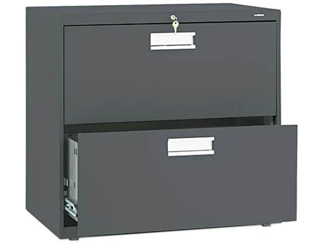 HON HON 672LS 600 Series Two-Drawer Lateral File Charcoal office furniture — product photo