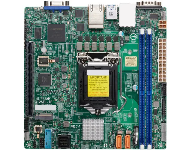 Supermicro Supermicro MBD-X12STL-IF-O Mini ITX server motherboard LGA 1200 64GB DDR4 3200 — product photo