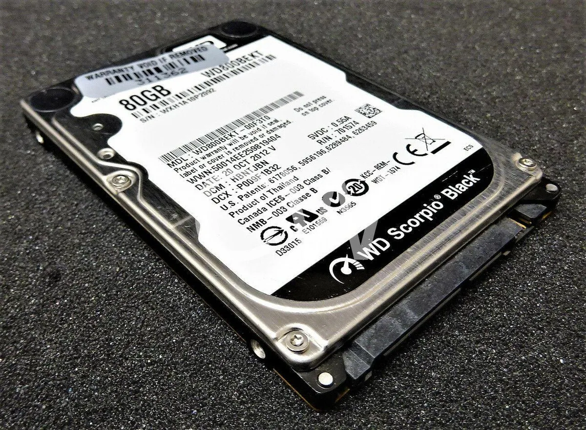 Western Digital Western Digital Scorpio BLACK WD800BEKT 80GB 7200RPM 16MB 2.5" SATA internal hard drive — product photo