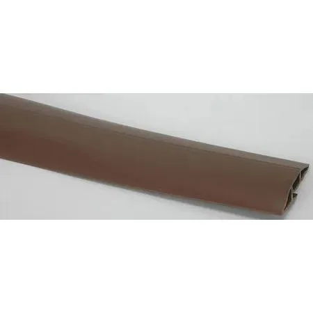 Brown PVC cable protector, 25 ft long, one channel, smooth finish