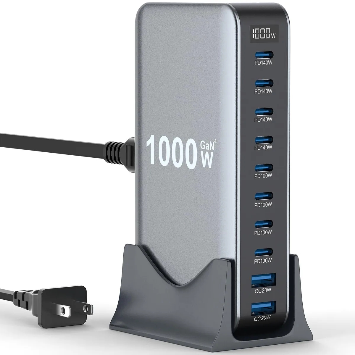  FOREHICOR 1000W 10-Port USB Charger 140W PD PPS GaN IV — product photo