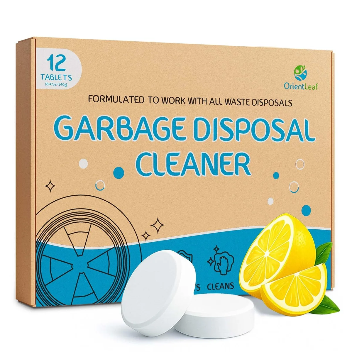  OrientLeaf Garbage Disposal Cleaner Tablets 20g 12 Pack — product photo