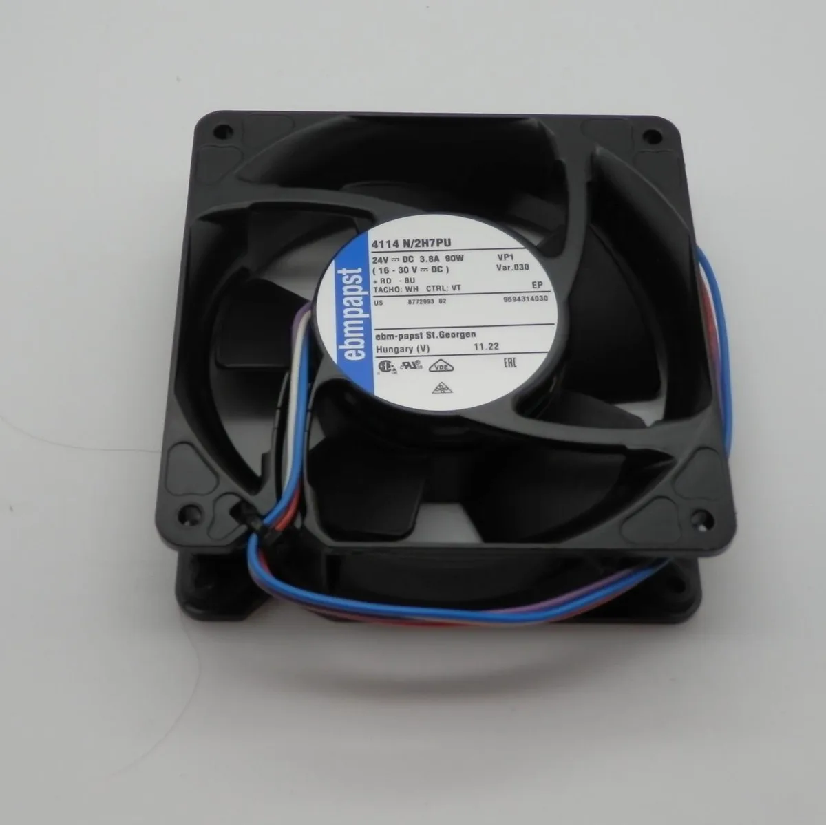 Ebm-Papst Ebm-Papst 4114N/2H7PU 24V 120x120x38mm 90W 76dBA 9500RPM Industrial Cooling Fan — product photo